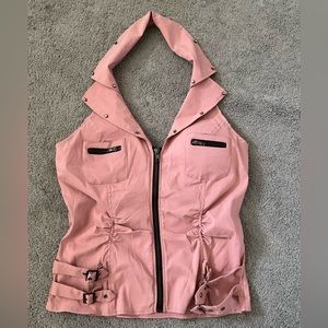 Pink halter top